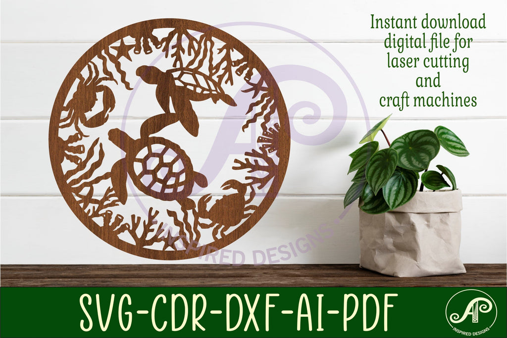 Turtle wall art sign, SVG file. vector file - So Fontsy