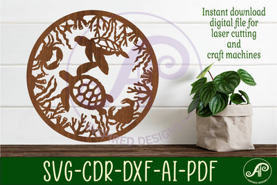 Turtle wall art sign, SVG file. vector file SVG APInspireddesigns 