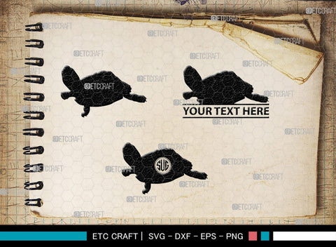 Turtles Monogram, Turtle Silhouette, Turtle SVG, Aquatic Turtle Svg, Sea Turtle Svg, Tortoise Svg, Aquatic Animal Svg, SB00330 SVG ETC Craft 