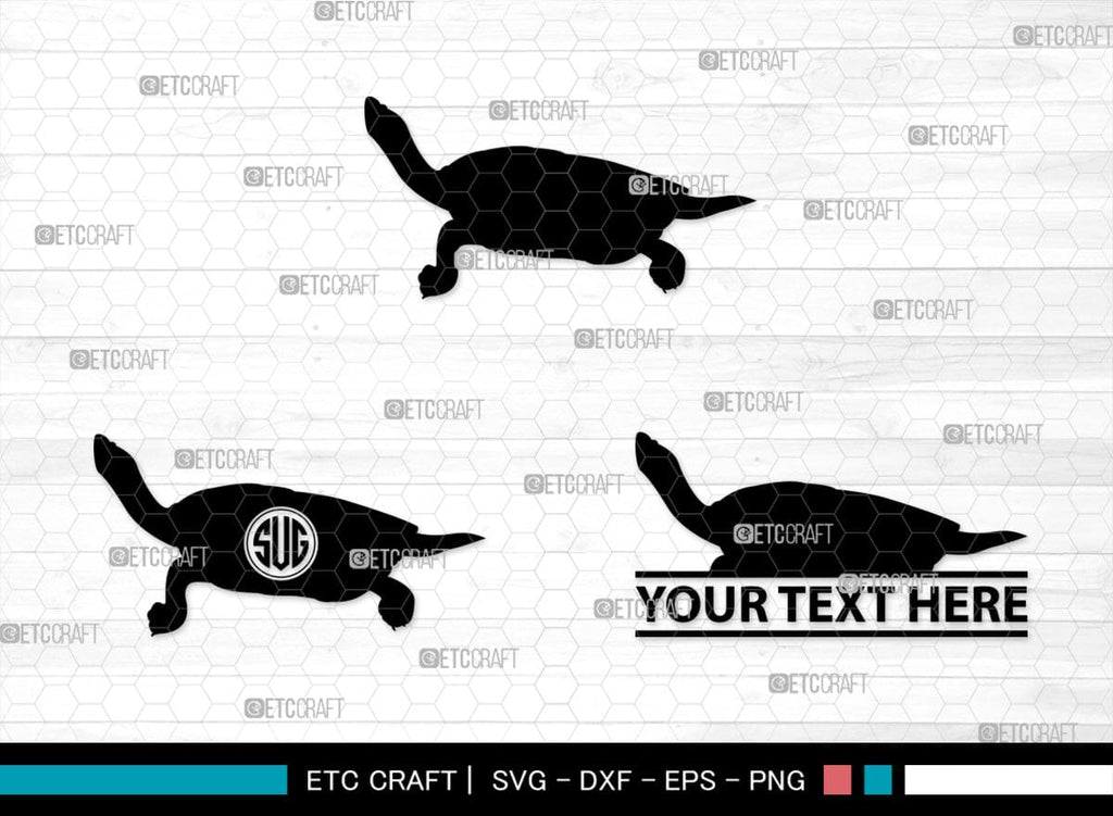 Turtles Monogram, Turtle Silhouette, Turtle SVG, Aquatic Turtle Svg ...