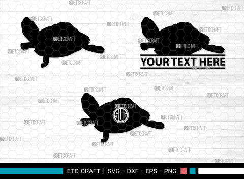 Turtles Monogram, Turtle Silhouette, Turtle SVG, Aquatic Turtle Svg, Sea Turtle Svg, Tortoise Svg, Aquatic Animal Svg, SB00330 SVG ETC Craft 