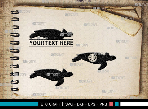 Turtles Monogram, Turtle Silhouette, Turtle SVG, Aquatic Turtle Svg, Sea Turtle Svg, Tortoise Svg, Aquatic Animal Svg, SB00330 SVG ETC Craft 