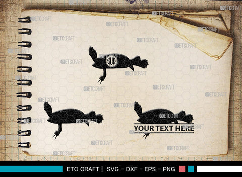 Turtles Monogram, Turtle Silhouette, Turtle SVG, Aquatic Turtle Svg, Sea Turtle Svg, Tortoise Svg, Aquatic Animal Svg, SB00330 SVG ETC Craft 