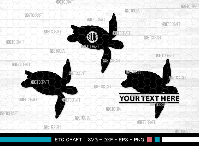 Turtles Monogram, Turtle Silhouette, Turtle SVG, Aquatic Turtle Svg, Sea Turtle Svg, Tortoise Svg, Aquatic Animal Svg, SB00330 SVG ETC Craft 