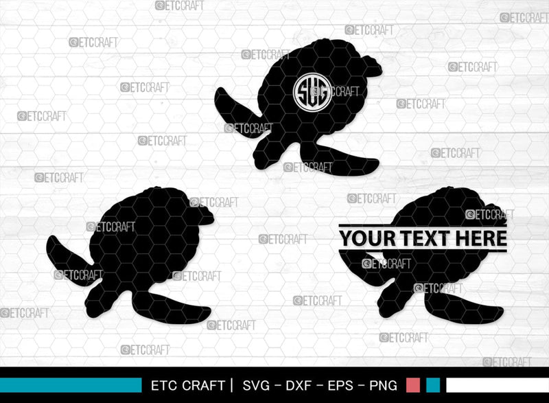 Turtle Initial Monogram Turtles Monogram, Turtle Silhouette, Turtle SVG, Aquatic Turtle Svg ...