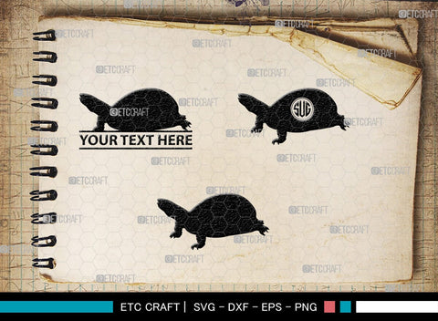 Turtles Monogram, Turtle Silhouette, Turtle SVG, Aquatic Turtle Svg, Sea Turtle Svg, Tortoise Svg, Aquatic Animal Svg, SB00330 SVG ETC Craft 