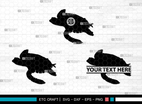 Turtles Monogram, Turtle Silhouette, Turtle SVG, Aquatic Turtle Svg, Sea Turtle Svg, Tortoise Svg, Aquatic Animal Svg, SB00330 SVG ETC Craft 