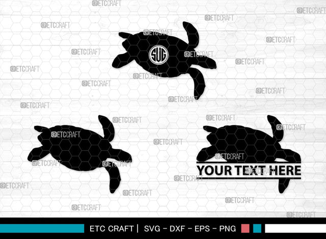 Turtles Monogram, Turtle Silhouette, Turtle SVG, Aquatic Turtle Svg, Sea Turtle Svg, Tortoise Svg, Aquatic Animal Svg, SB00330 SVG ETC Craft 