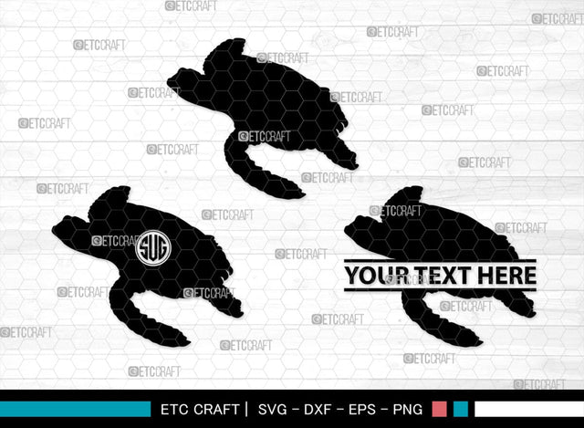 Turtles Monogram, Turtle Silhouette, Turtle SVG, Aquatic Turtle Svg, Sea Turtle Svg, Tortoise Svg, Aquatic Animal Svg, SB00330 SVG ETC Craft 