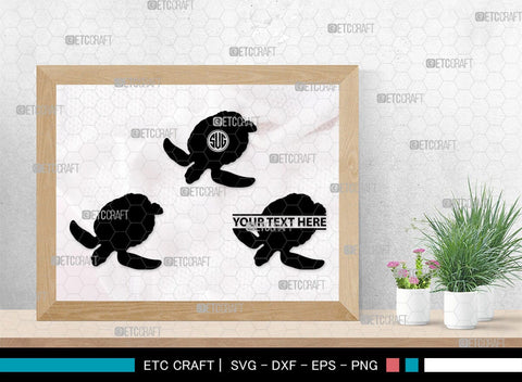 Turtles Monogram, Turtle Silhouette, Turtle SVG, Aquatic Turtle Svg, Sea Turtle Svg, Tortoise Svg, Aquatic Animal Svg, SB00330 SVG ETC Craft 