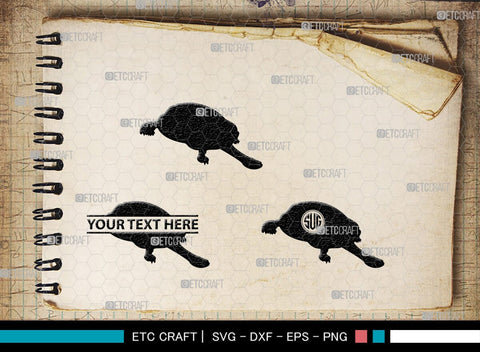 Turtles Monogram, Turtle Silhouette, Turtle SVG, Aquatic Turtle Svg, Sea Turtle Svg, Tortoise Svg, Aquatic Animal Svg, SB00330 SVG ETC Craft 