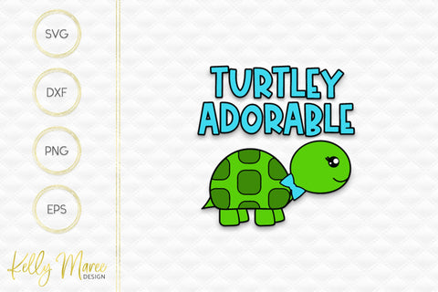 Turtley Adorable Turtle Bow Tie SVG Cut File Kelly Maree Design 