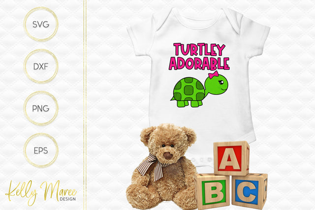 Turtley Adorable Turtle Hair Bow SVG Cut File Kelly Maree Design 