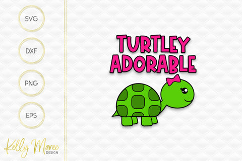 Turtley Adorable Turtle Hair Bow SVG Cut File Kelly Maree Design 