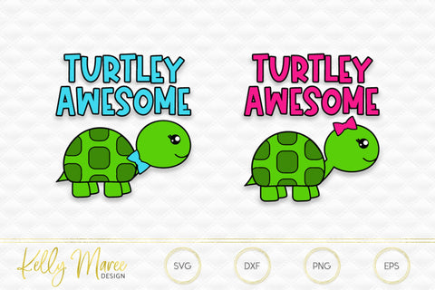 Turtley Awesome Turtles SVG Cut File Duo Kelly Maree Design 