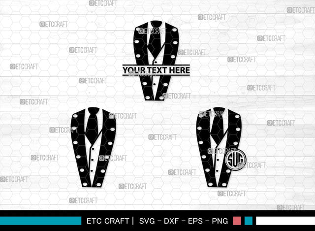 Tuxedo Monogram, Tuxedo Silhouette, Tuxedo SVG, Bow Tie Svg, Bow Svg, Tie Svg, SB00218 SVG ETC Craft 