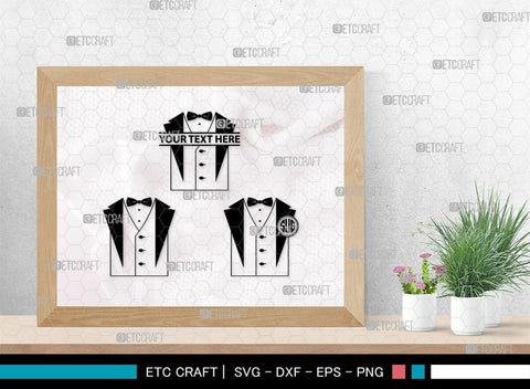 Tuxedo Monogram, Tuxedo Silhouette, Tuxedo SVG, Bow Tie Svg, Bow Svg, Tie Svg, SB00218 SVG ETC Craft 