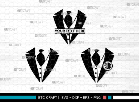 Tuxedo Monogram, Tuxedo Silhouette, Tuxedo SVG, Bow Tie Svg, Bow Svg, Tie Svg, SB00218 SVG ETC Craft 