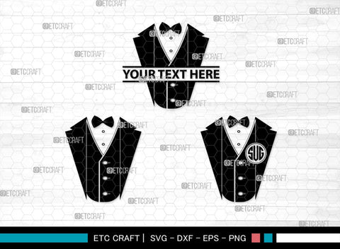 Tuxedo Monogram, Tuxedo Silhouette, Tuxedo SVG, Bow Tie Svg, Bow Svg, Tie Svg, SB00218 SVG ETC Craft 