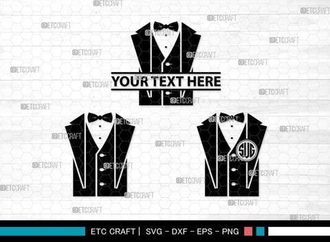 Tuxedo Monogram, Tuxedo Silhouette, Tuxedo SVG, Bow Tie Svg, Bow Svg, Tie Svg, SB00218 SVG ETC Craft 