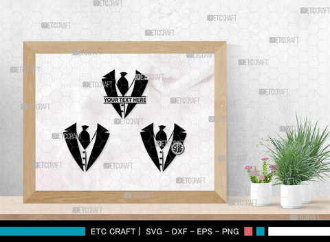 Tuxedo Monogram, Tuxedo Silhouette, Tuxedo SVG, Bow Tie Svg, Bow Svg, Tie Svg, SB00218 SVG ETC Craft 