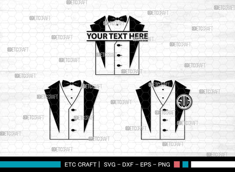 Tuxedo Monogram, Tuxedo Silhouette, Tuxedo SVG, Bow Tie Svg, Bow Svg, Tie Svg, SB00218 SVG ETC Craft 