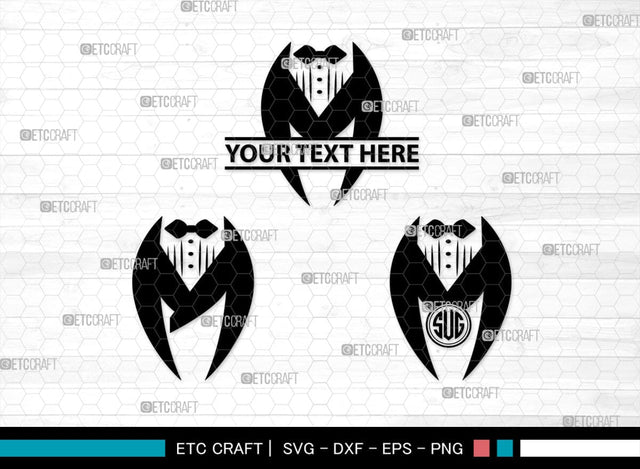 Tuxedo Monogram, Tuxedo Silhouette, Tuxedo SVG, Bow Tie Svg, Bow Svg, Tie Svg, SB00218 SVG ETC Craft 