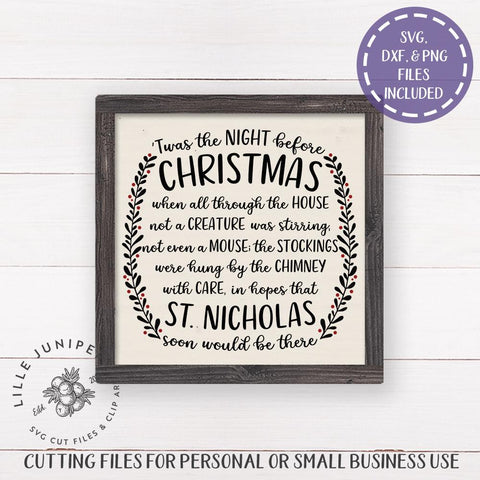 'Twas the Night Before Christmas SVG | Christmas SVG | Farmhouse Sign Design SVG LilleJuniper 