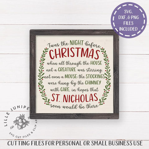 'Twas the Night Before Christmas SVG | Christmas SVG | Farmhouse Sign Design SVG LilleJuniper 