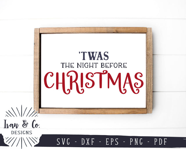'Twas The Night Before Christmas SVG Files | Holidays Svg | Christmas Sign Svg | Winter Svg | Commercial Use | Digital Cut Files (1214817169) SVG Ivan & Co. Designs 