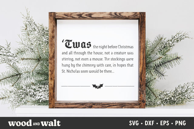 Twas the Night Before Christmas SVG | Holiday Sign Design SVG Wood And Walt 