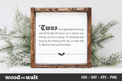 Twas the Night Before Christmas SVG | Holiday Sign Design SVG Wood And Walt 