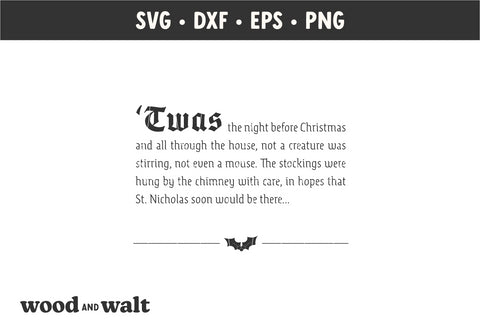 Twas the Night Before Christmas SVG | Holiday Sign Design SVG Wood And Walt 