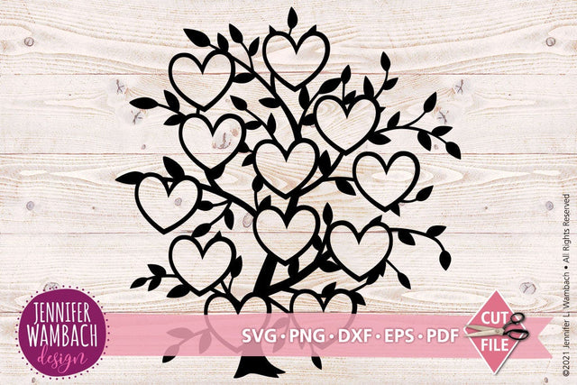 Twelve Heart Family Tree SVG Jennifer Wambach Design 