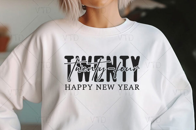 Twenty-four Happy New Year Svg for Winter Merry Christmas, New Year Shirt Svg, Merry Christmas Svg, Cheers To 2024 Svg, Hello 2024 Svg, holiday svg SVG DesignDestine 