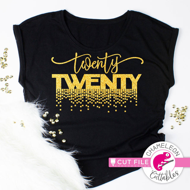 twenty twenty - 2020 New Year's Eve design for shirt - SVG PNG DXF EPS JPEG SVG Chameleon Cuttables 