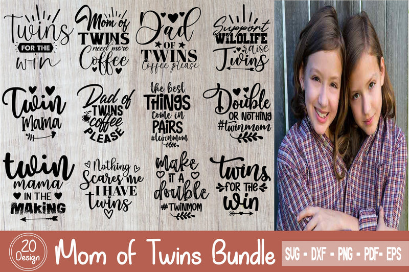 Twin mom svg bundle SVG Nbd161 