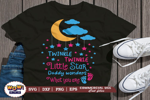 Twinkle twinkle little star dad wonders svg, gender reveal svg SVG Wowsvgstudio 