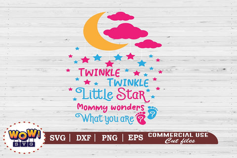 Twinkle twinkle little star mom wonders, gender reveal svg SVG Wowsvgstudio 
