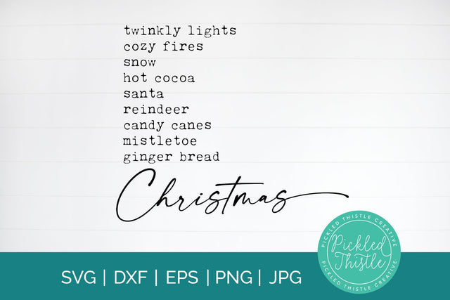 Twinkling Lights Christmas Sign SVG SVG Pickled Thistle Creative 