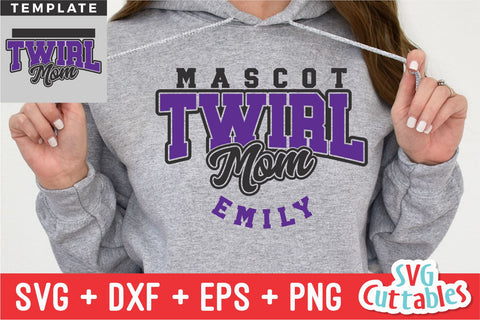 Twirl svg - Twirl Mom Template 005 - svg - eps - dxf - png - Majorette - Baton - Silhouette - Cricut - Digital Download SVG Svg Cuttables 