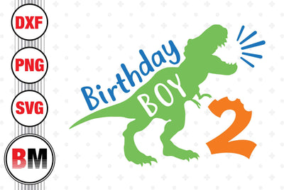 Two Birthday Boy Saurus SVG, PNG, DXF Files SVG BMDesign 