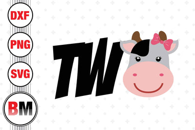 Two Birthday Cow SVG, PNG, DXF Files SVG BMDesign 