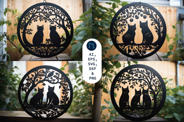 Two Cats Sitting in the Tree SVG Bundle SVG MD JOYNAL ABDIN 