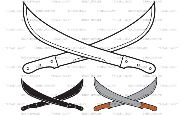 Two crossed machetes SVG TribaliumArtSF 