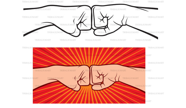 Two fists punching each other SVG TribaliumArtSF 