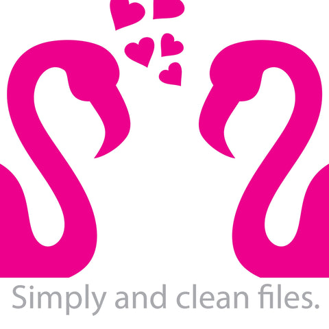 Two flamingos and hearts SVG TribaliumArtSF 