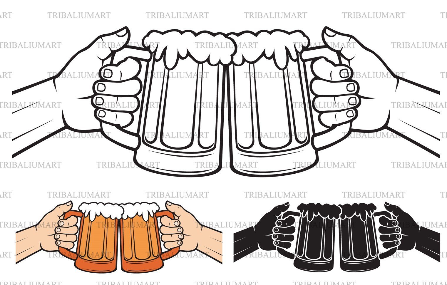 Beer Mugs Toasting. SVG File for Cricut Graphic by artychoke.design ·  Creative Fabrica