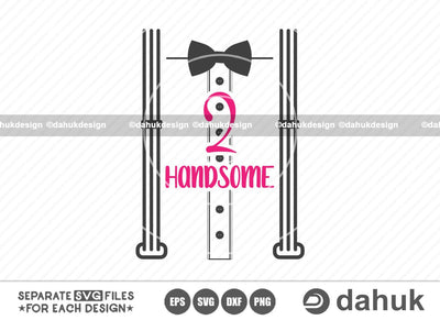 Two handsome svg, Two Years Old Birthday, Suspenders Bow Tie Geek, Aqua Suspenders SVG, Baby Bodysuit Funny Giftk, Silhouette cameo, svg file, silhouette cameo, svg file, cricut tuxedo svg, baby shirt svg, cut svg, SVG dahukdesign 