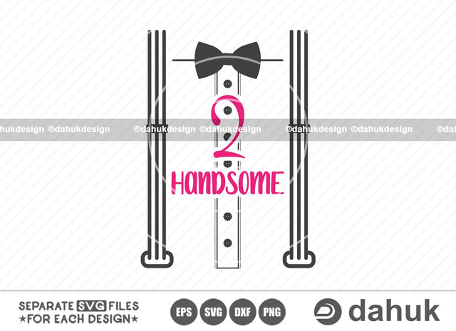 Two handsome svg, Two Years Old Birthday, Suspenders Bow Tie Geek, Aqua Suspenders SVG, Baby Bodysuit Funny Giftk, Silhouette cameo, svg file, silhouette cameo, svg file, cricut tuxedo svg, baby shirt svg, cut svg, SVG dahukdesign 